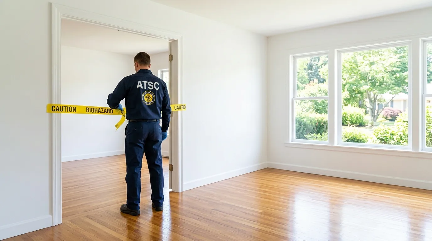 Certified biohazard cleanup crew performing Decomposition Cleanup in Leisure World